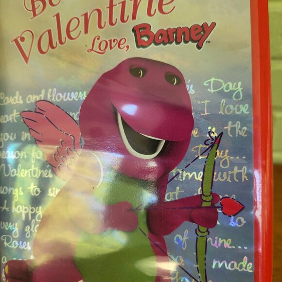 BARNEY Be My Valentine Love, Barney VHS 2000 Red Clamshell White Tape Dino V1 - Picture 2 of 5